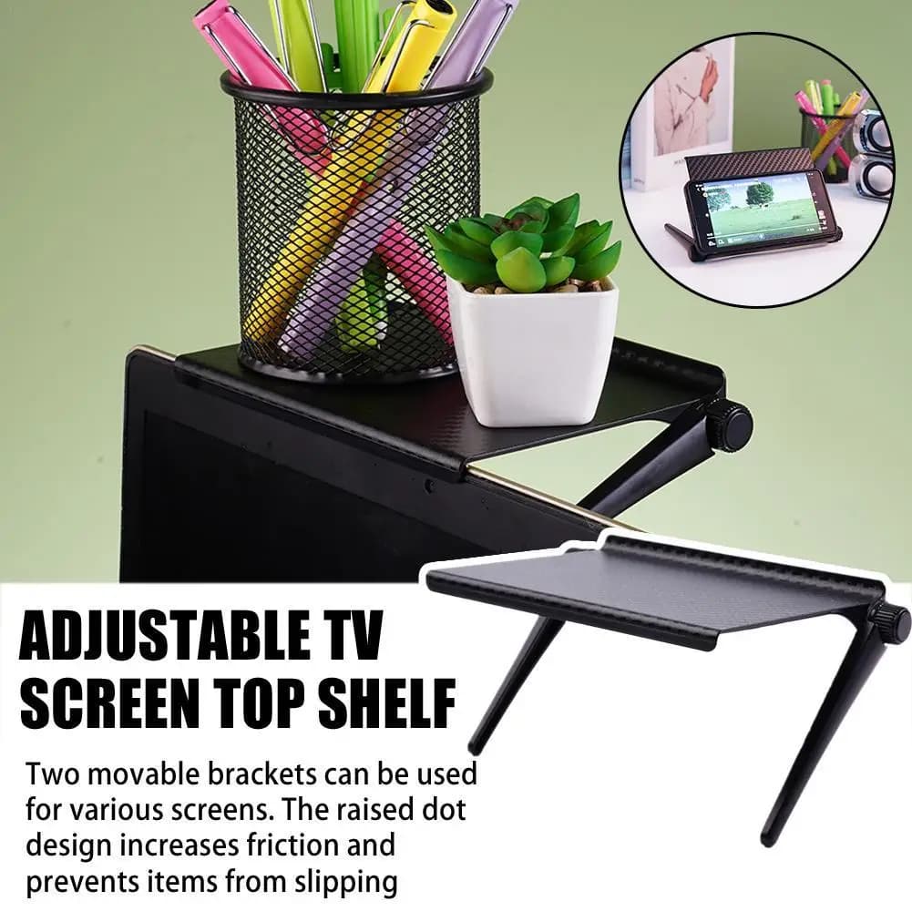 Home Organizer Adjustable TV Screen Top Shelf Rack Computer Monitor Desktop Display Stand TV Rack Router Storage Rack Holder