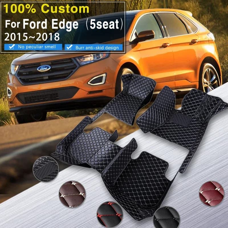 Tappetini auto completi per Ford Edge Endura 5 posti 2015 ~ 2018 Tappeti Tappetino in pelle Tappeti Parti interne Tappetino impermeabile Auto Ac