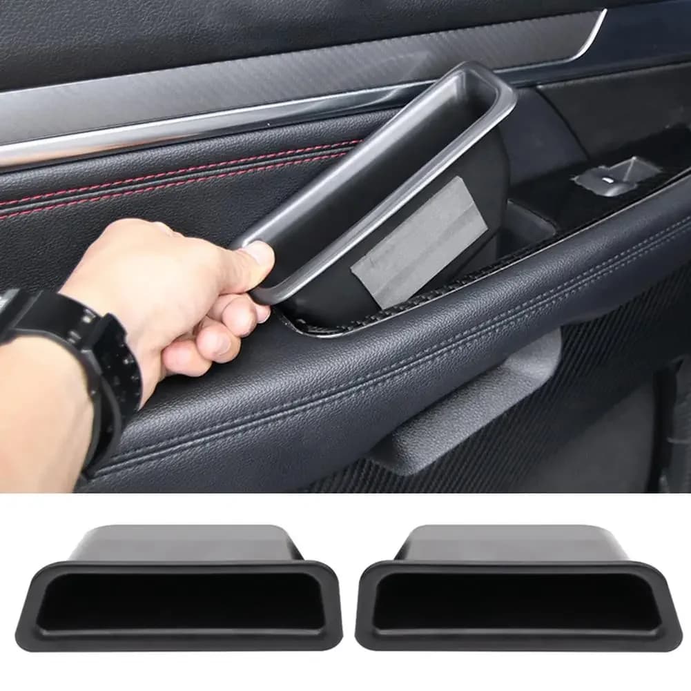 2 pcs internal side door handle pocket armrest phone storage box cover for Ford Mustang 2015-2021 interior accessories organizer