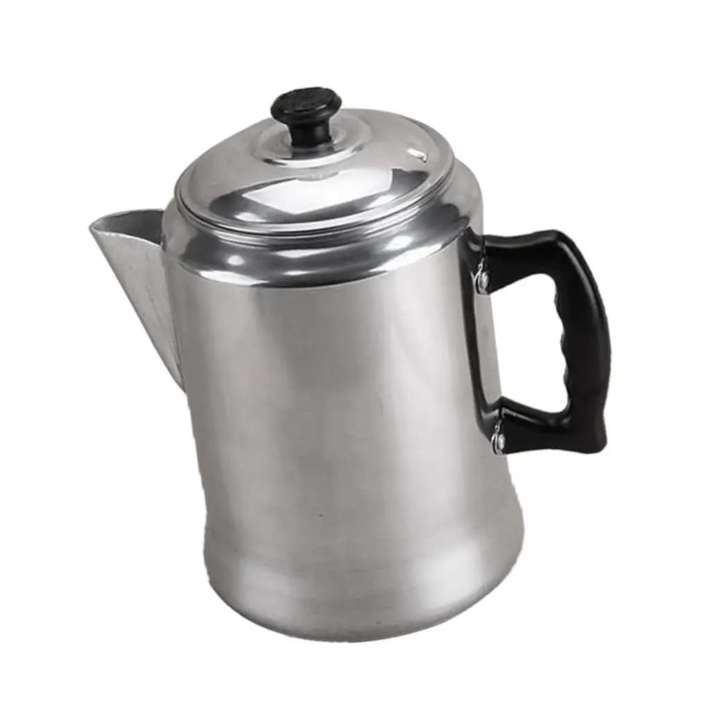 Camping Water Pot Aluminum Alloy Coffee Percolator Outdoor Argent Kettle Durable Coffee Maker for Picnic Hiking