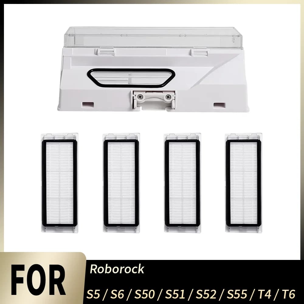 High Quality Dust Box Hepa Filter For Roborock S5 S6 S50 S51 S52 S55 T4 T6 Vacuum Robot Dustbin Perfect Fit Accessories Parts