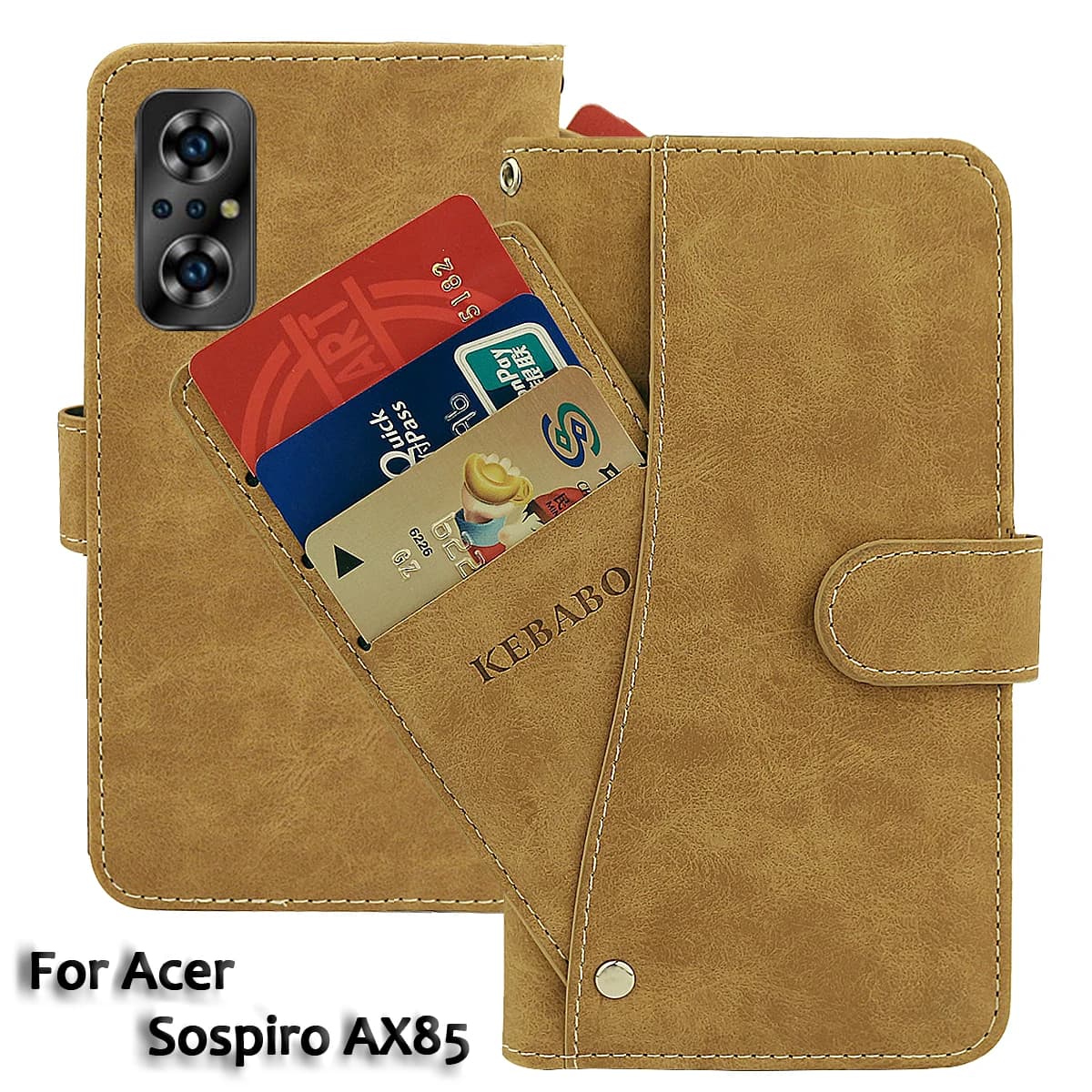 Portafoglio in pelle vintage per Acer Sospiro AX85 Custodia da 6.82 "Flip Slot per schede di lusso Cover Magnete Custodie protettive per telefono Borse
