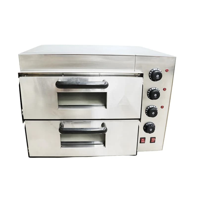 Forno Elettrico a Doppio Strato per Pizza, Attrezzatura Commerciale per Panificazione con Pietra Refrattaria, Ideale per Piccole Imprese