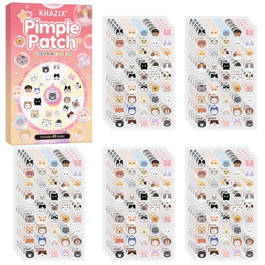 45 cerotti for the acne of cartoons, cute patches for acne cat-shaped face concealer, safe, non-toxic, delicate and not irritating.
