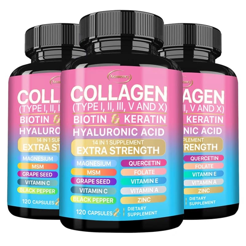 Collagen supplement: supports skin care, nails, hair, antioxidants and immune system