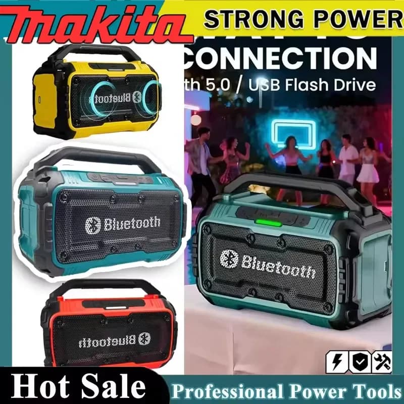 Bluetooth Wireless Makita 3D Speakers for External with Subwoofer, Double Speaker for DeWalt / Milwaukee