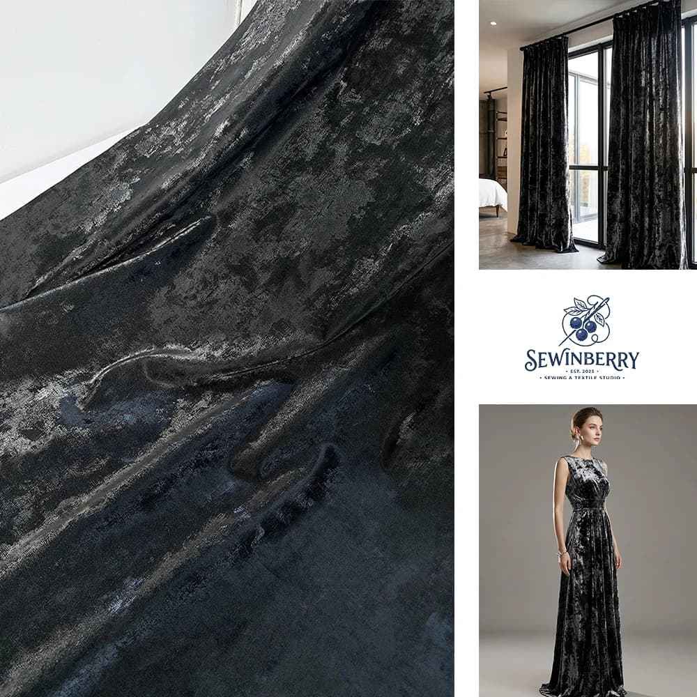 Black Velvet PU Leather Fabric Soft Coated Texture Modern Material 50x140cm For Fat Quarter Patchwork DIY Sewing Craft