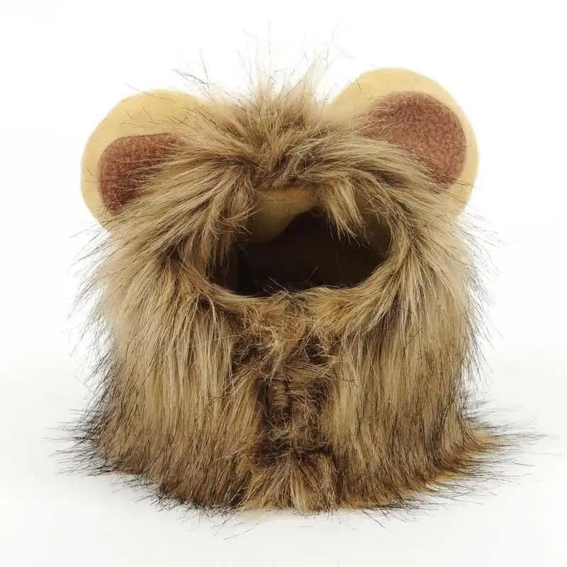Simpatico leone criniera gatto parrucca cappello divertente animali domestici vestiti berretto fantasia cani da festa costume cosplay cappello da gattino con orecchie accessori costume da gatto