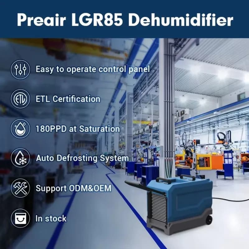Deumidificatore per restauro LGR HotPortable da 180 pinte Deumidificatore elettrico per uso domestico per spazio strisciante