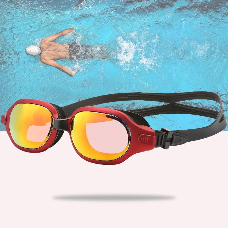 Competitive swimwear for men and women, square and round HD frame, UV protection, waterproof underwater swimming glasses