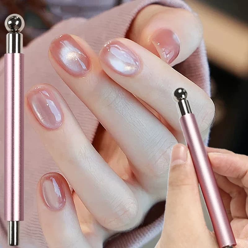 Nail Cat Eye Magnetic Ball With Nail Magnetic Stick Tool Set Double-head Cylindrical Strong Magnet Pen 3D Cat Eye Gel Manicure