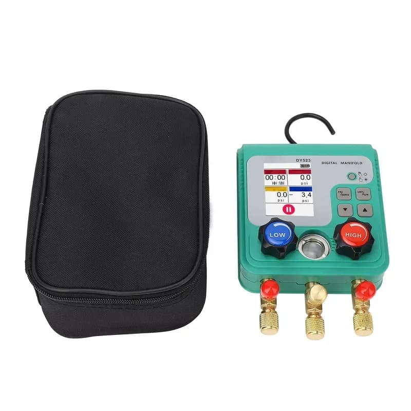 Digital Manifold Gauge HVAC Vacuum Pressure and Air Tightness Tester for Refrigerator Car AC Maintenance 0-6000 Kpa