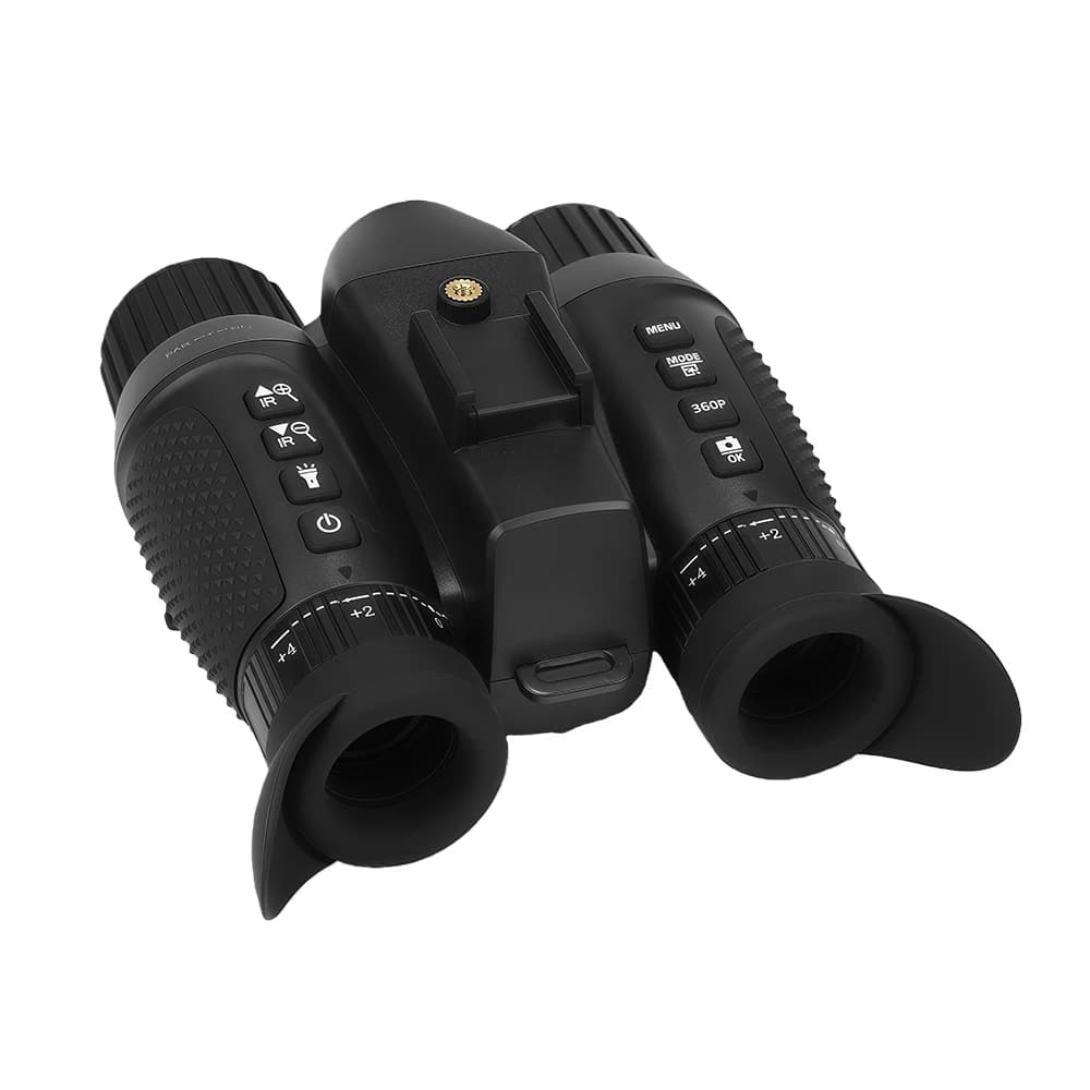 Binocolo 4K per visione notturna diurna e notturna con torcia, ricaricabile, a infrarossi, a mani libere, con visore notturno ribaltabile e montabile su casco