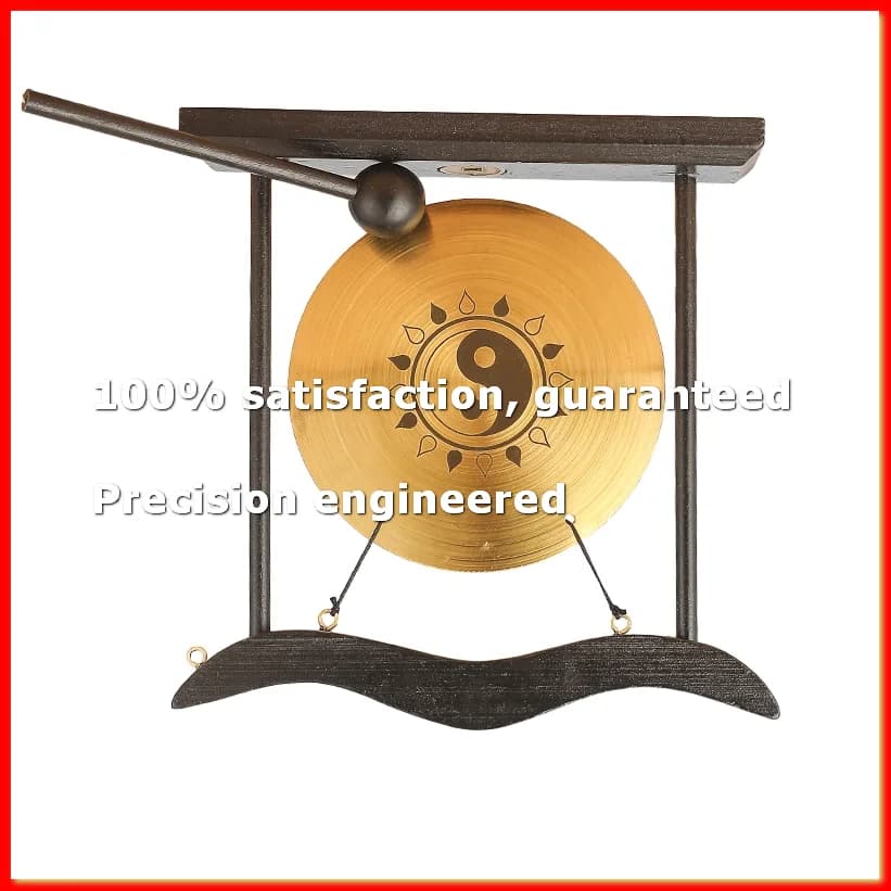 Mini Desktop Gong Table Wind Chime Percussion Instrument Cymbals Gongs with Mallet for Home Decor Housewarm Gift-D-A73M