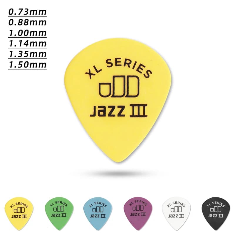 Scegli Dunlop. 498R XL Tortex JAZZ 3 plettro per chitarra acustica/elettrica antiscivolo opaco. Spessore: 0,73/0,88/1,00/1,14/1,35/1,50 mm.
