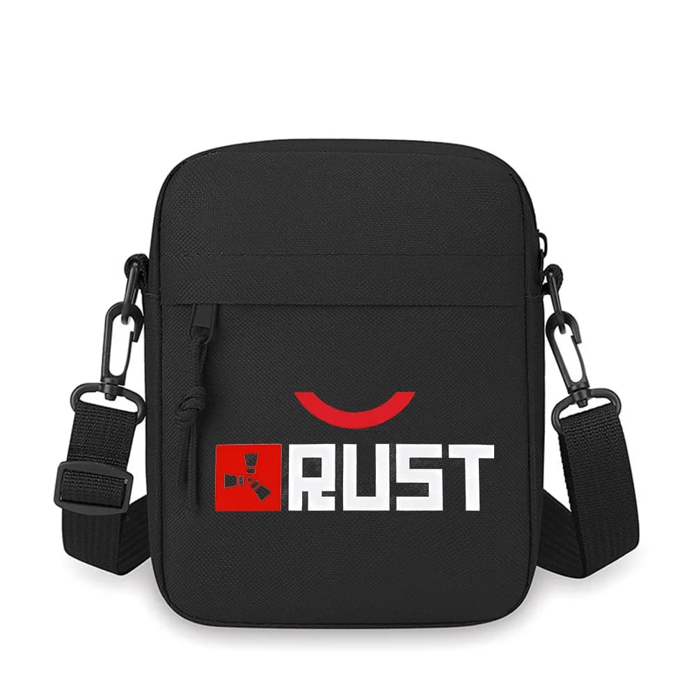 Quadrato rosso con simboli e parole Borsa a tracolla da uomo a spalla singola da donna Cartoon Anime Design di stampa di film unisex