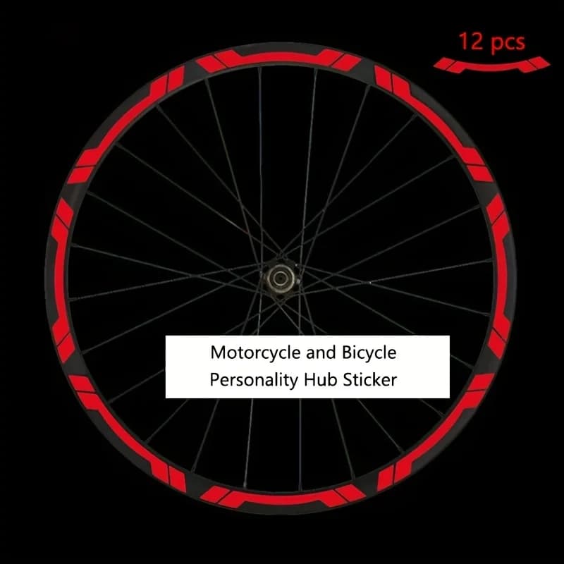 12 adesivi per ruote di moto e biciclette dalla forma unica, fai da te, 50,8 cm