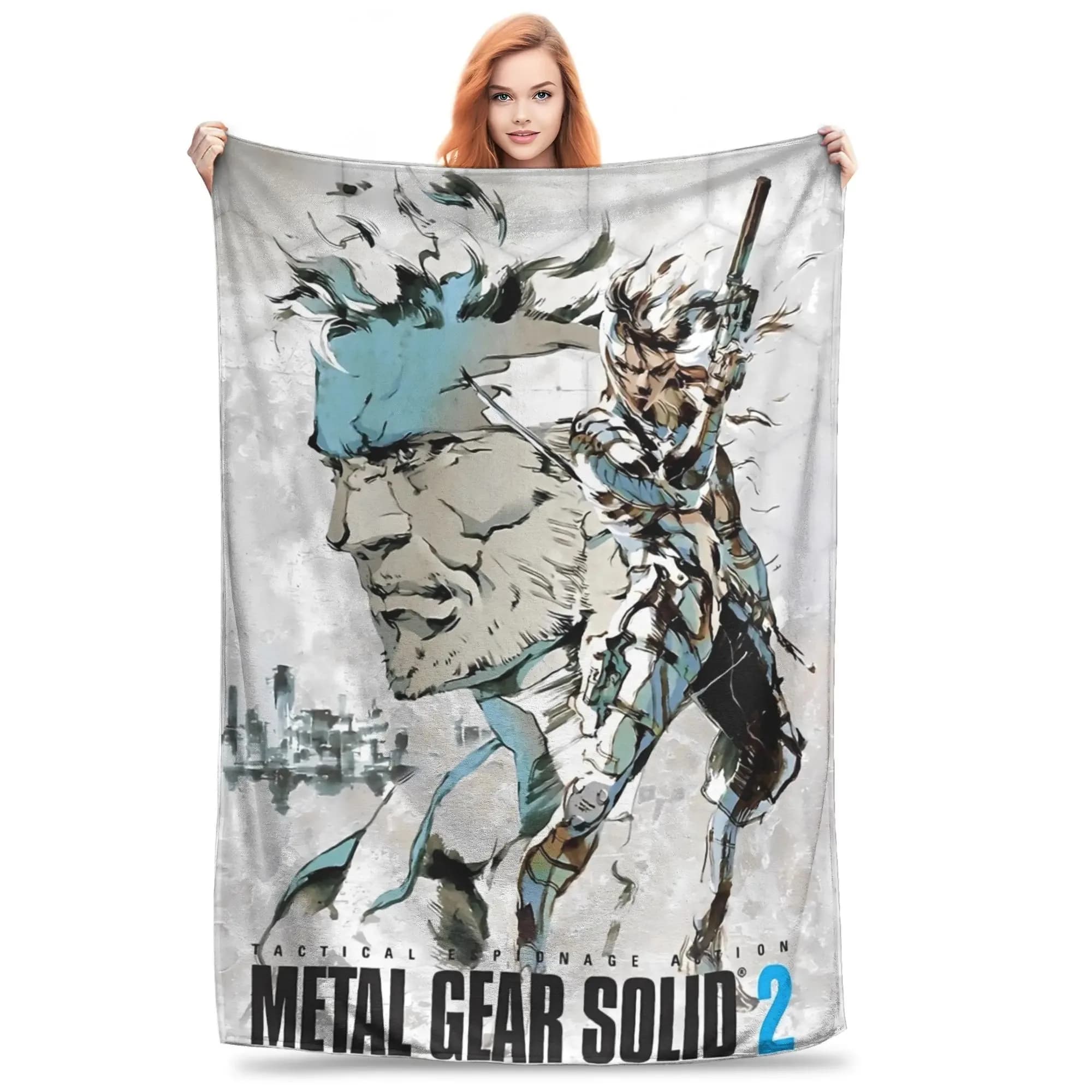 Metal Gear Solid Game Blankets Warm Soft Novelty Plush Bedding Throws For Girls Boys Bedroom Flannel Bedspread Bed Cover