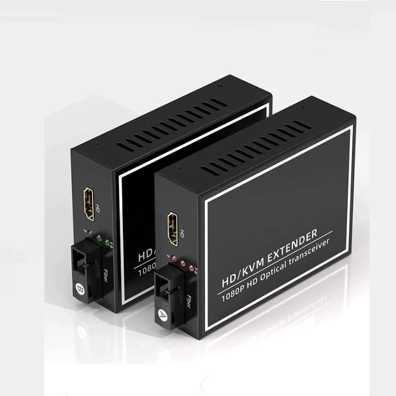 1 paio HDMI + USB Estensore Ottico Ricetrasmettitore HD Audio e Video Fibra Ottica Traduzione Con Tastiera KVM Mouse Trasmissione 20 km
