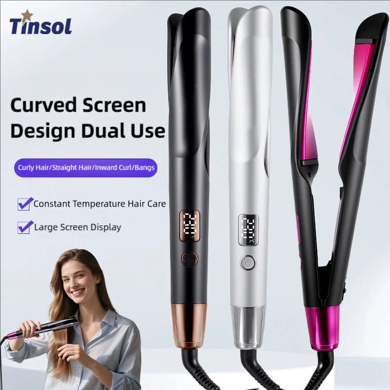 New iron curling hair and plate 2 in 1 Multifunctional hair styling tool Iron curling and double-purpose smoothing