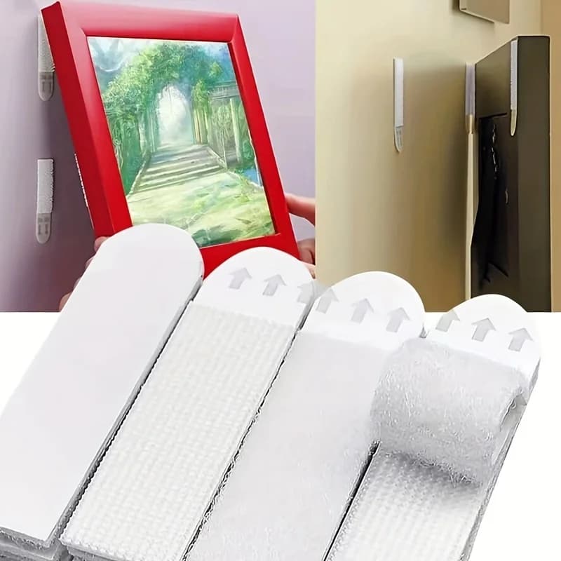 12 Pairs DIY Maigics Frame Stick Hooks Damage Free Picture&Frame Handling Strips Tape For Home Picture Photo Display Wall Decor