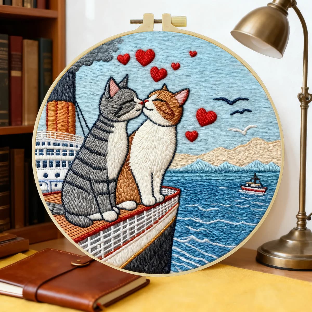 1 pz 20X20 CM/15X15 CM 7.87/6.3 pollici gatto Ricamo Starter Kit FAI DA TE kit di ricamo FAI DA TE manualidades cucito arte Set per Principiante