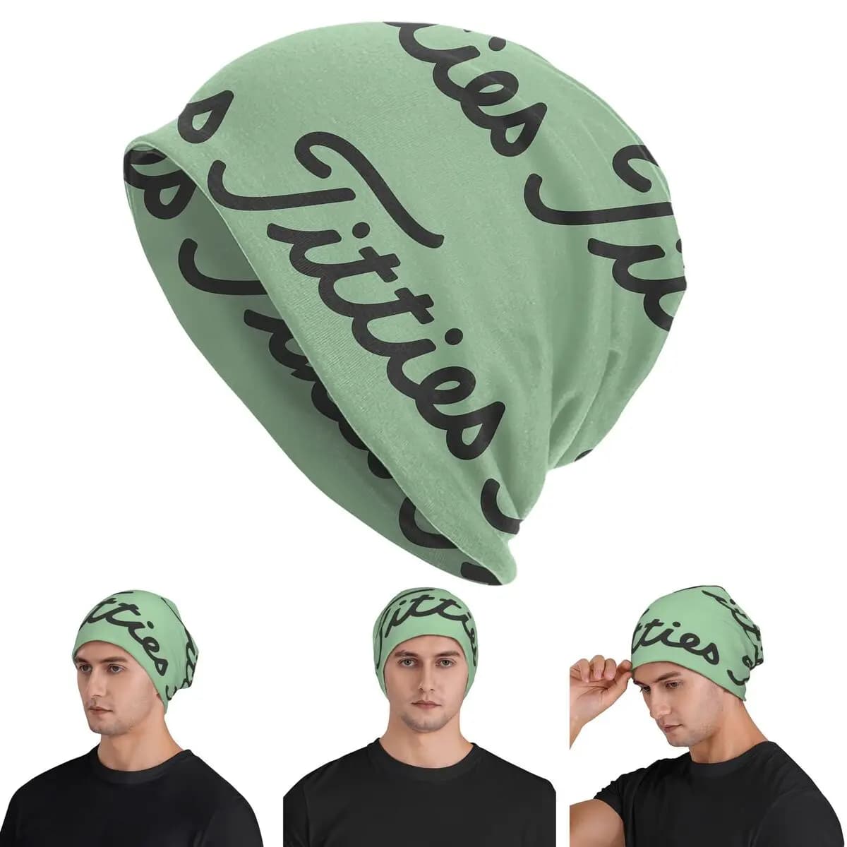 Titties Golf Ball Warm Knitted Cap Hip Hop Bonnet Hat Autumn Winter Outdoor Beanies Hats for Men Women Adult