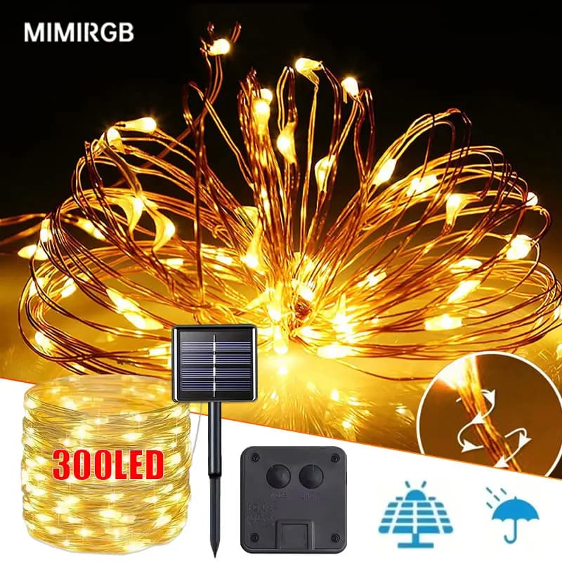 32M 300LED Luci a stringa LED solari per esterni Festone impermeabile Decorazioni da giardino Luci natalizie per ghirlanda di fata