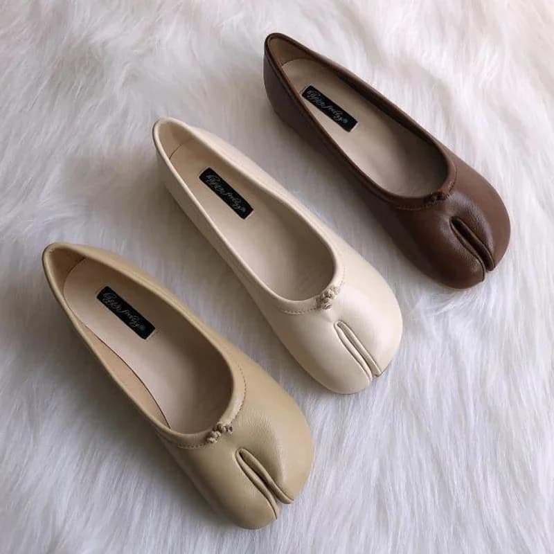 Tabi Ninja Shoes donna microfibra Leather comodi appartamenti pantofole con punta divisa mocassini con fondo morbido slip Ladies Trotter mocassini 2023
