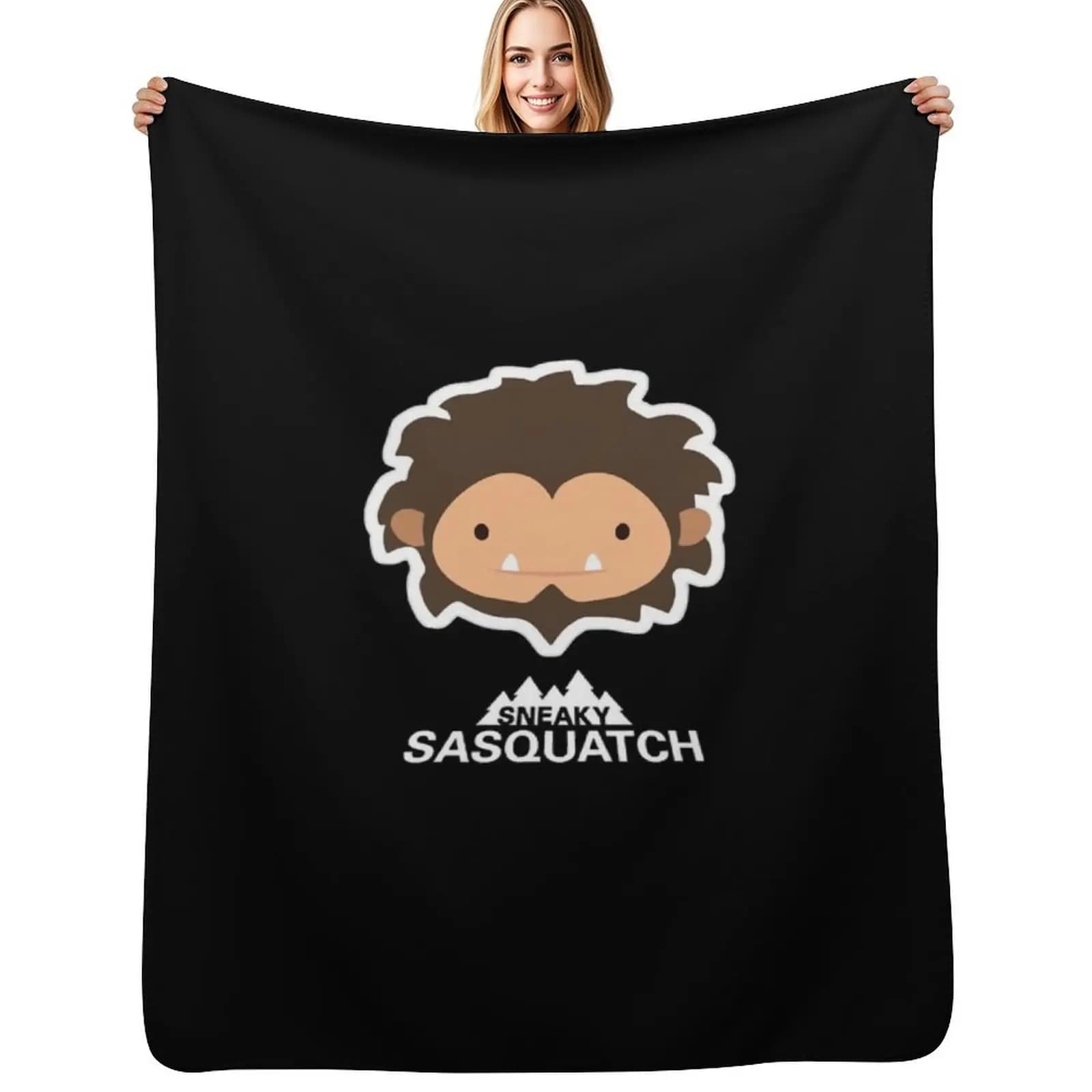 Sneaky Sasquatch Head Throw Blanket Summer Custom Sleeping Bag cosplay anime Thin Vintage Blankets
