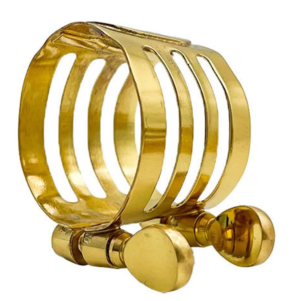 Metal Saxophone Ligature for Soprano Alto Tenor Saxophone and Clarinet Secure Reed Attachment with Silicone Cap