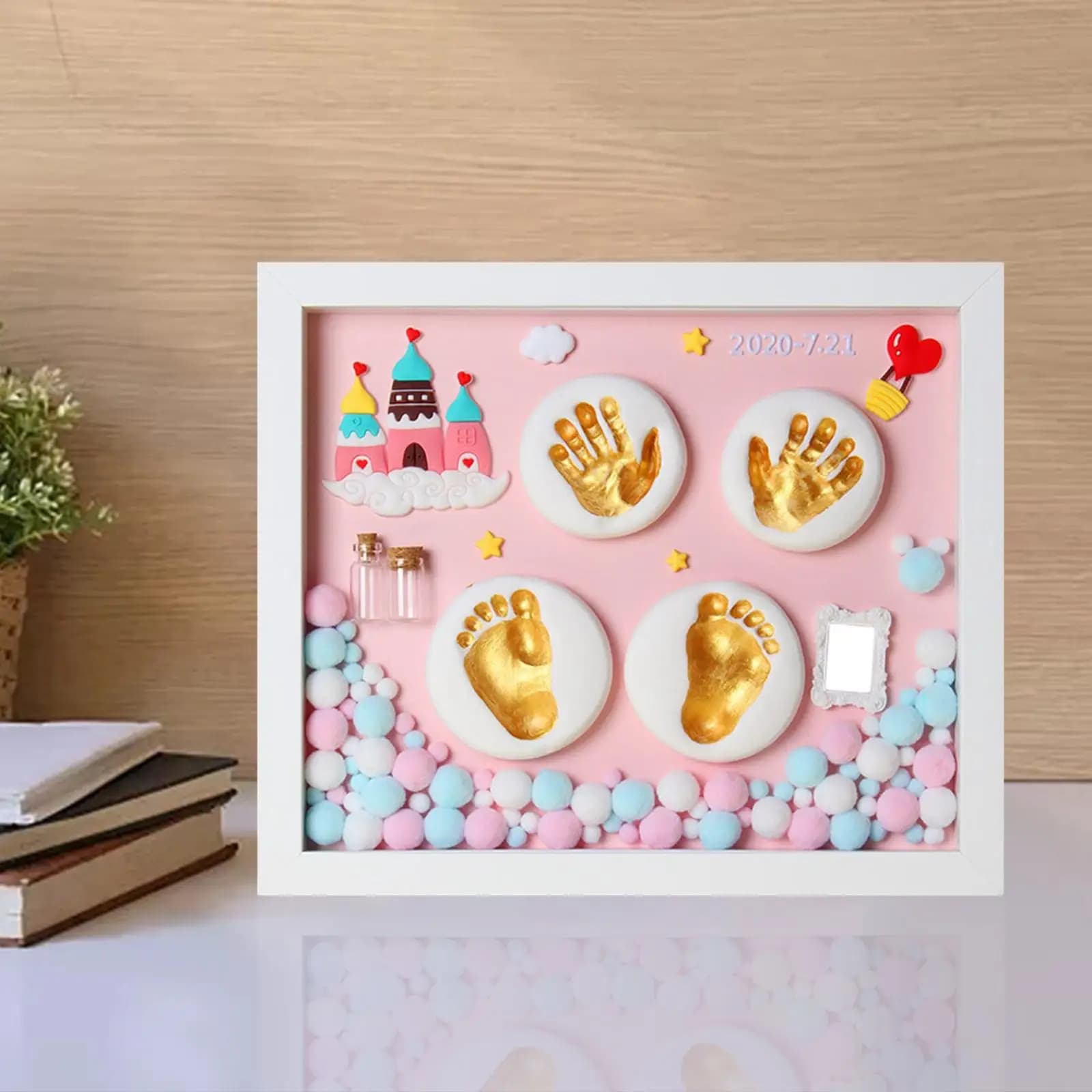 Kit impronta cornice per foto e impronte di mani per bambini, ricordo neonato per bambino