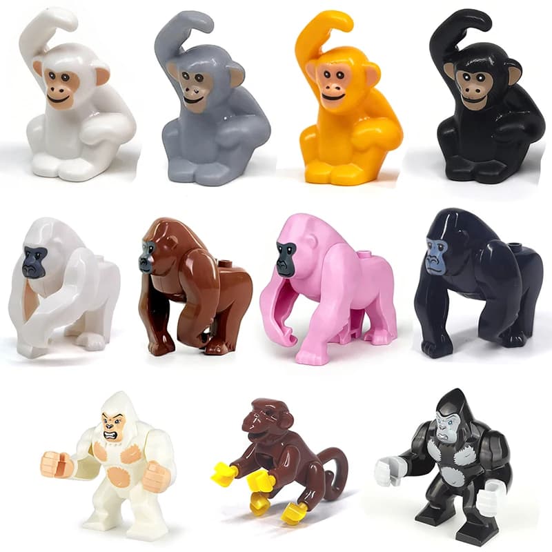 Nuovi Animali Africani Scimmia/Cucciolo di Scimmia 95327 MOC Blocchi da Costruzione Zoo Mattoncini Giocattolo Compatibili con LEGO