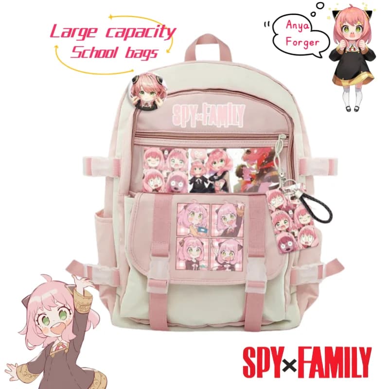SPY×FAMILY Anya Forger Anime Periferico Bidimensionale Cartoon Ragazza carina Zaino Creativo Ragazza Cuore Studente Borsa da scuola Regalo