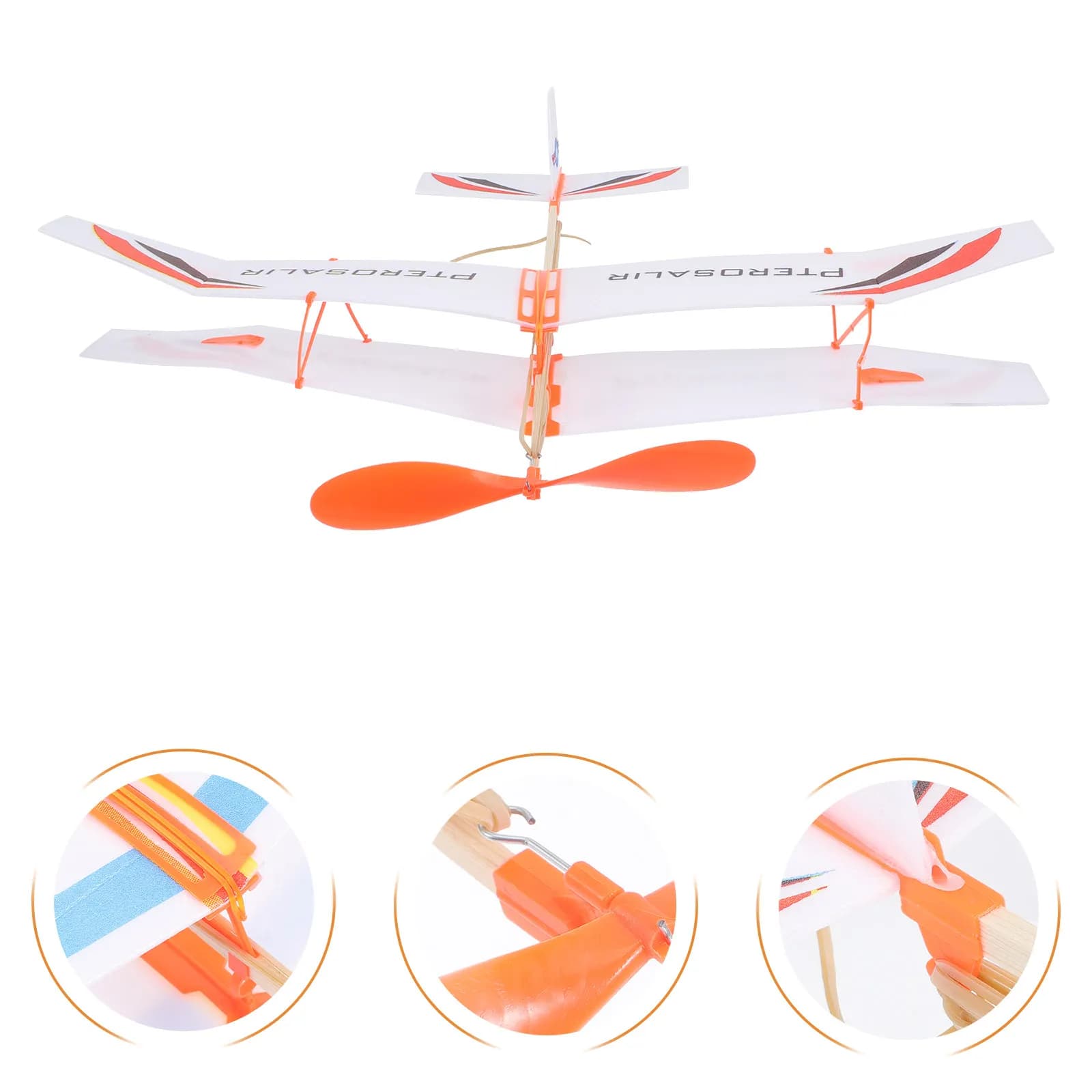 Set di 3 Aeroplanini a Propulsione Elastica, Facili da Assemblare, Leggeri, Educativi, Giocattoli Volanti per Bambini, Divertente Regalo per Attività all'Aperto