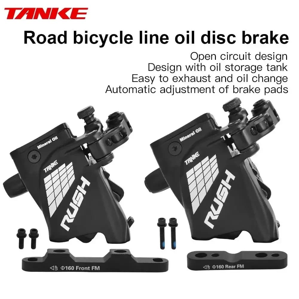 Set Freni a Disco Idraulici TANKE con Leva a Pressione, Caliper per Bici da Strada, Set Freni RUSH Anteriore e Posteriore 160MM, Parti per Scooter e Biciclette