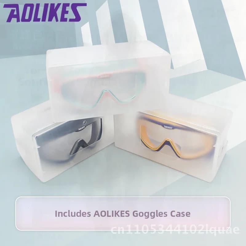 Aolikes Swimwear for Kids Ear plugs with lenses large waterproof anti-fog lenses Adjustable swim glasses for boys and girls in