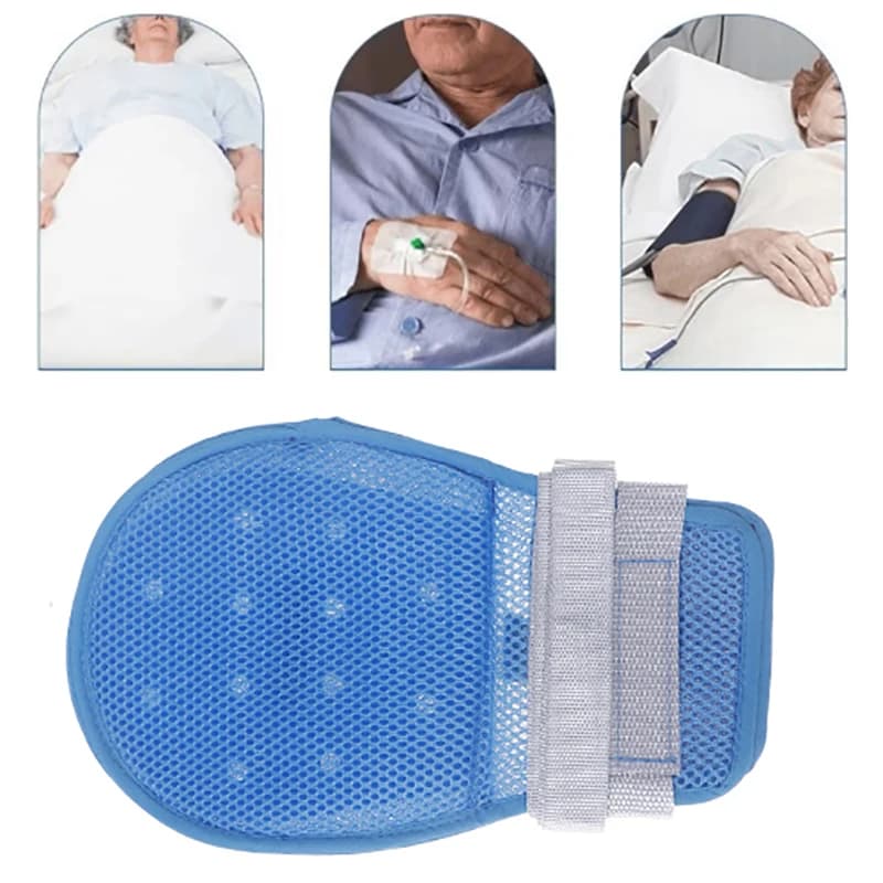 Guanto di Contenimento Medico (1 pz) Staccabile per Pazienti Allettati, Protezione Anti-Caduta e Anti-Graffio per Anziani