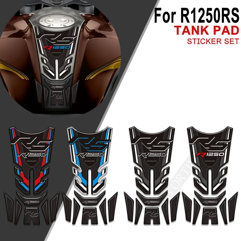 Moto Per BMW R1250RS R1250 R 1250 RS Protezione Rilievo del Carro Armato Manopole Laterali Gas Olio Combustibile Kit Ginocchio Adesivi Decalcomanie