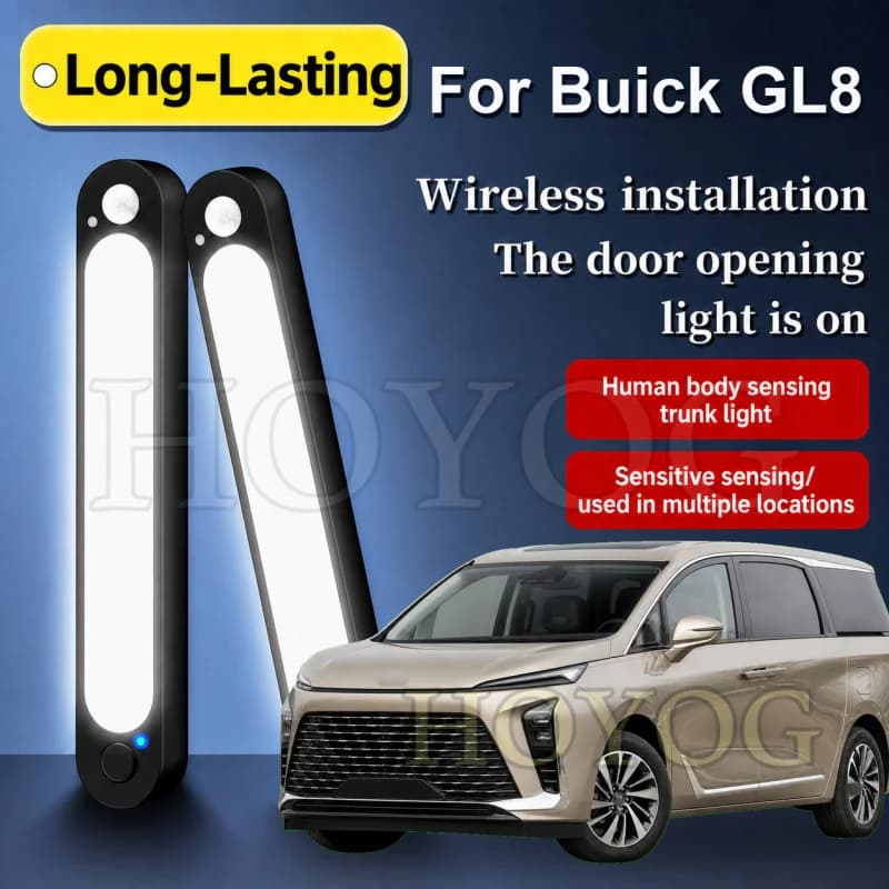 For Buick GL8 1999-2026 Car Trunk Light LED Lamp Motion Sensor Auto ON OFF Easy Install Boot Cargo Light MPV Rear Seat Cabin