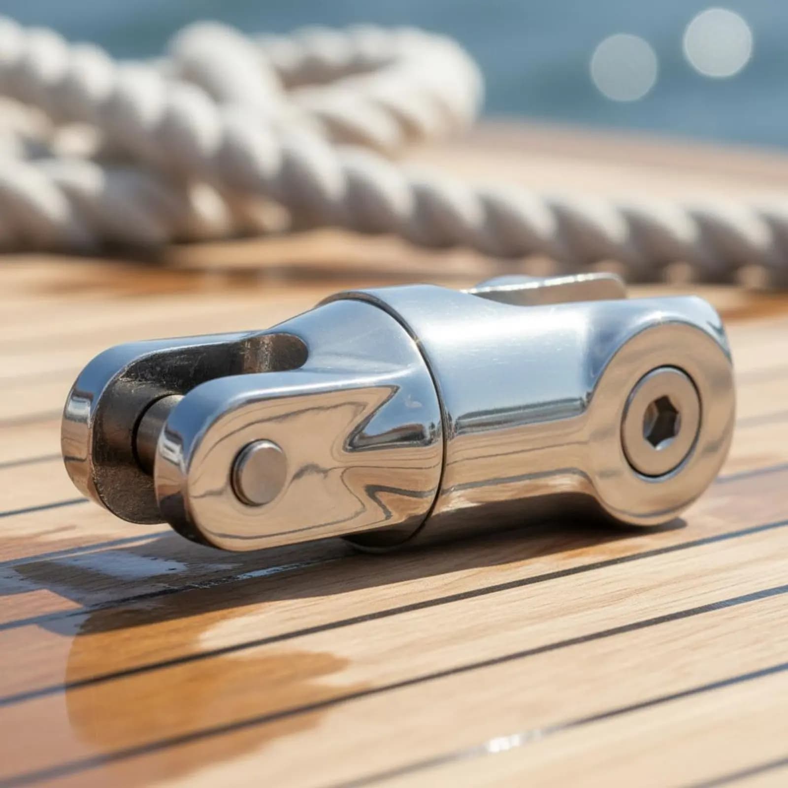 Connettore Ancoraggio Barca in Acciaio Inossidabile Antiruggine, Connettore Ancoraggio Doppio Rotante in Acciaio Inossidabile, Connettore Ancoraggio Rotante Resistente all'Acqua di Mare