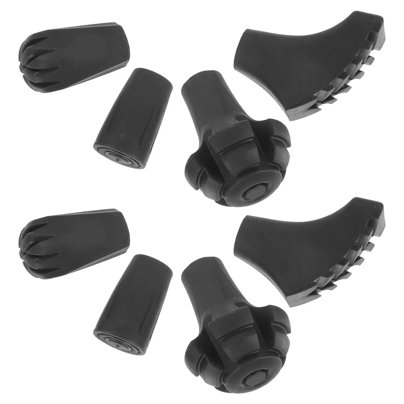 8Pcs Heavy-Duty Anti-Skid Crutch Rubber Tips Replacement for Hiking Poles Trekking Sticks Walking Canes 11Mm Id Enhanced