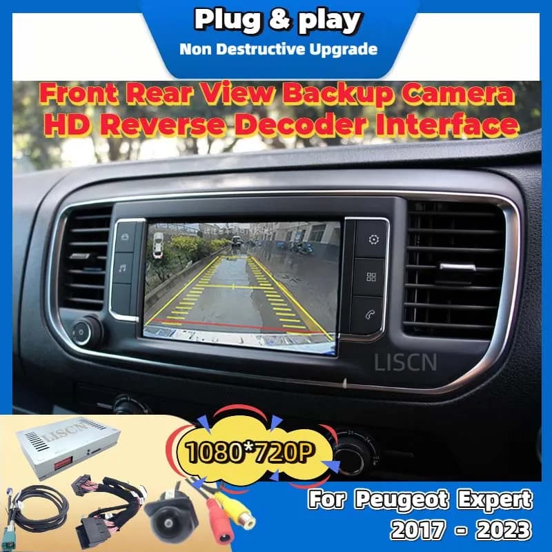 Kit telecamera per retromarcia di parcheggio speciale per Peugeot Expert 2017 - 2023 Schermo originale Plug & Play HD Telecamera per retromarcia anteriore