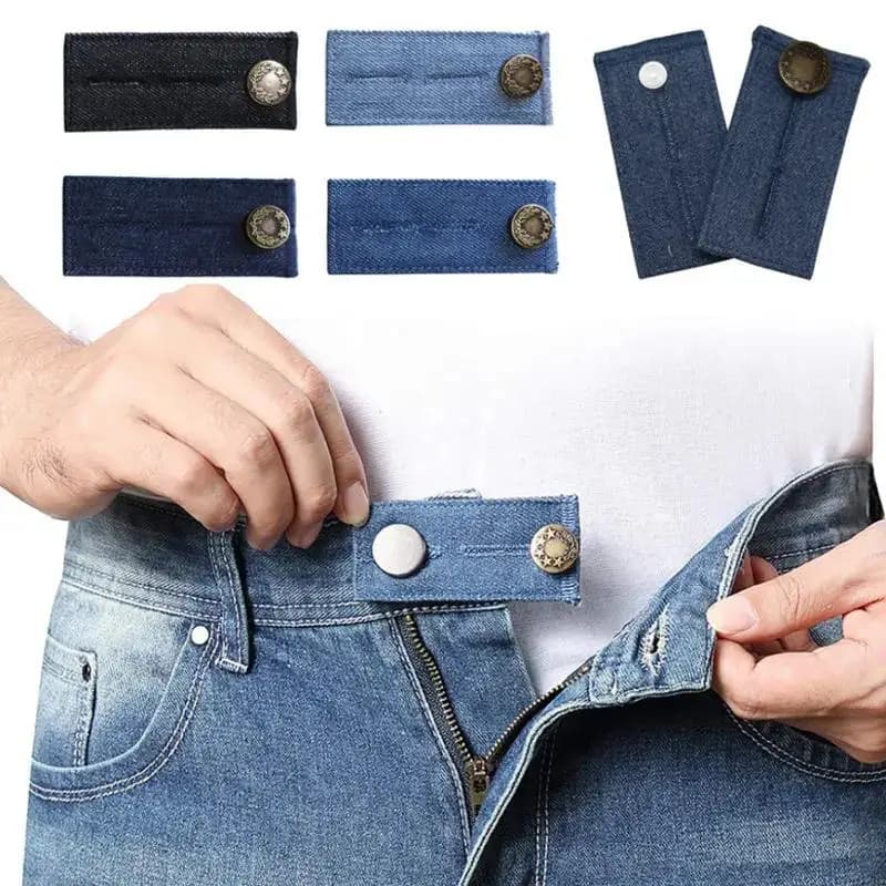 4pcs Denim Waistband Expanders for Jeans Men Women Achieve the Perfect Fit with Adjustable Design