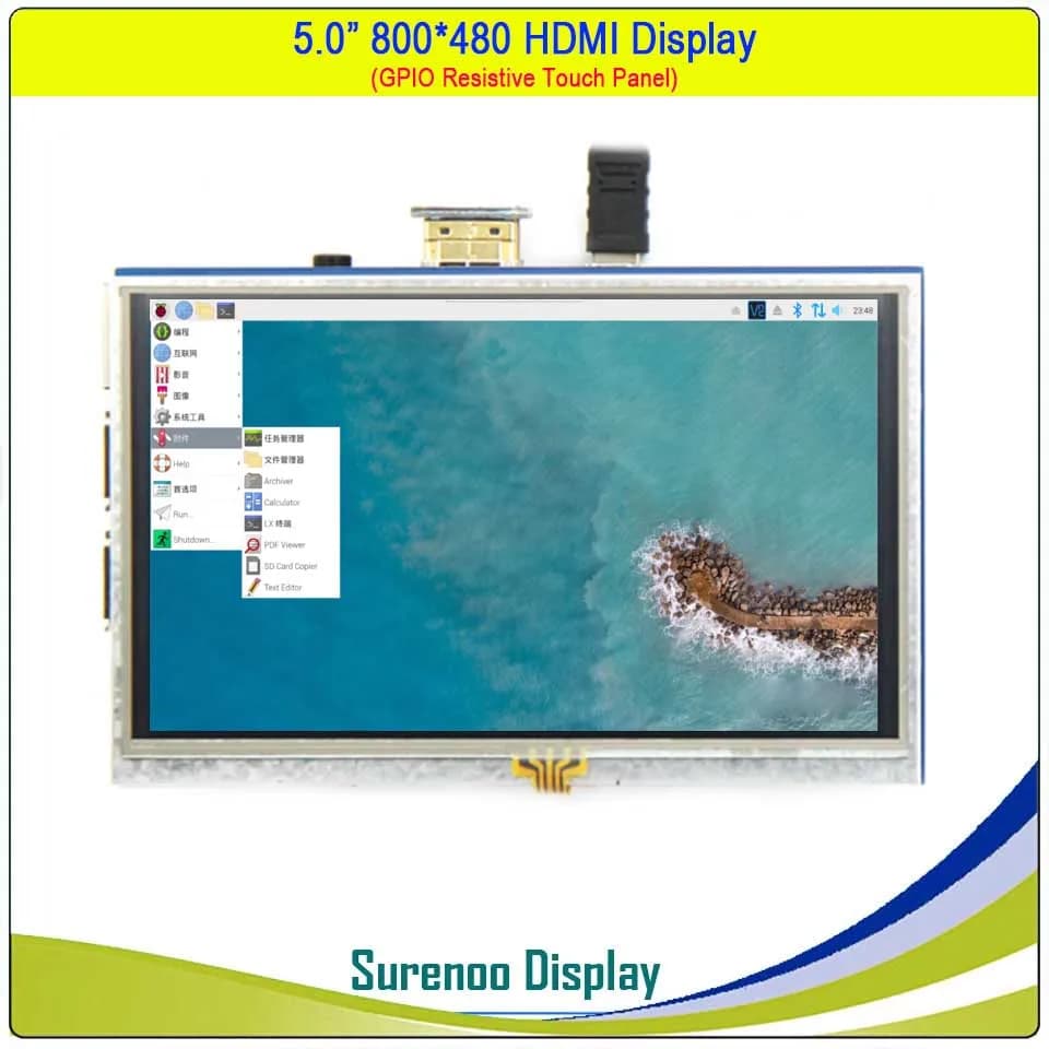 HDMI 5 "5.0 inch 800*480 compatible TFT LCD Display Minitor with GPIO resistive touch panel for Raspberry Pi