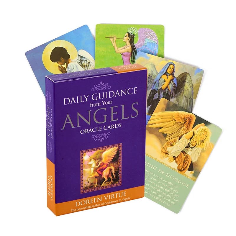 Tarocchi Guida quotidiana dai tuoi angeli Carte Oracle Edizione inglese Previsione dell'umore della vita Carte da divinazione Carte di comfort spirituale