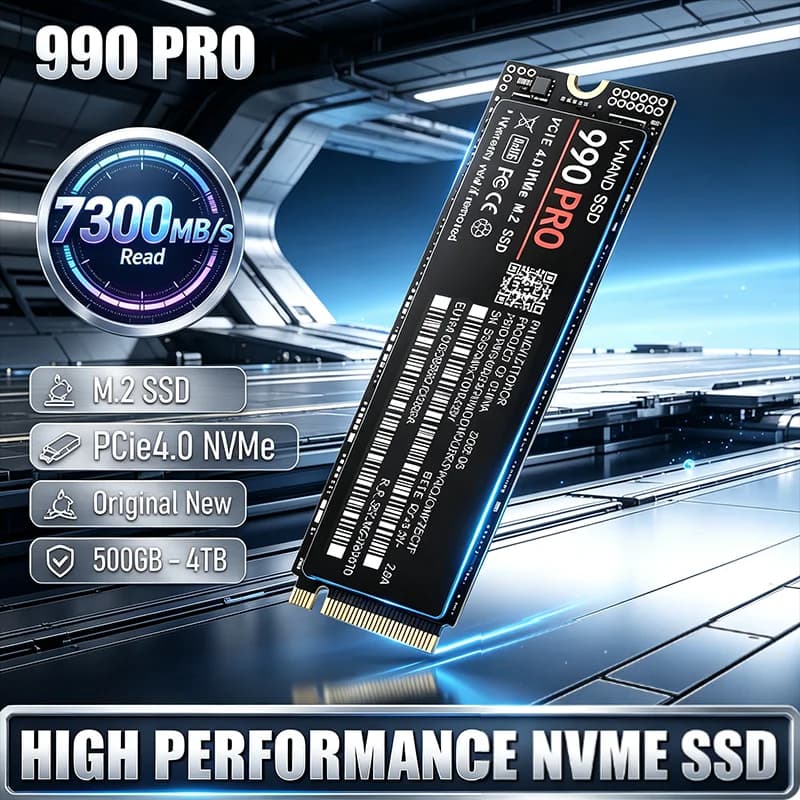 Original 990 PRO M.2 2280 NVMe SSD PCIe 4.0 7300MBs max read 500GB to 4TB internal drive for PS5 laptops desktops low power