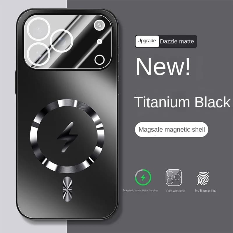 Per iPhone 17 Pro Max 17 17Pro Vetro temperato opaco magnetico per custodia di ricarica wireless Magsafe Cover rigida morbida antiurto