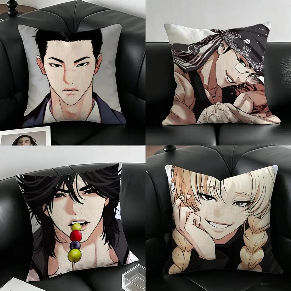 TV Series Lookism Cushion Cover Natural Linen Pillowcase Set, All-in-One Decor for Sofa, Bedroom & Chair