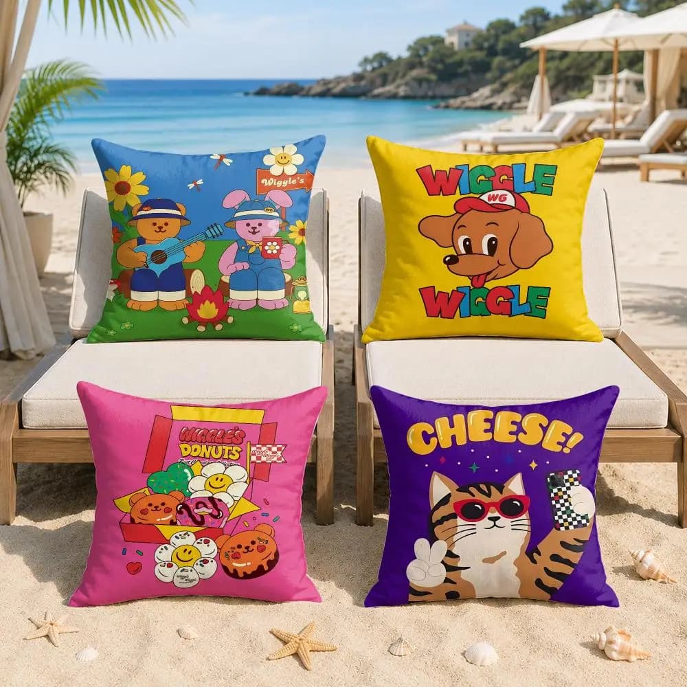 W-wiggle Wiggle Cushion Cover Silky Short Plush Invisible Zipper Dustproof Sofa Pillow Case For Home Decor